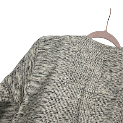 Eileen Fisher Grey Snap Button Down Cropped Sleeve Jacket