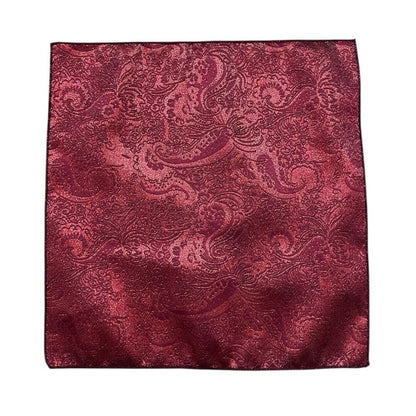 Red Glittery Paisley Mens Pocket Square