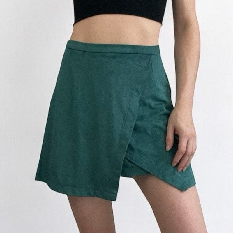 Living Doll Green Velvet Soft Mini Skirt