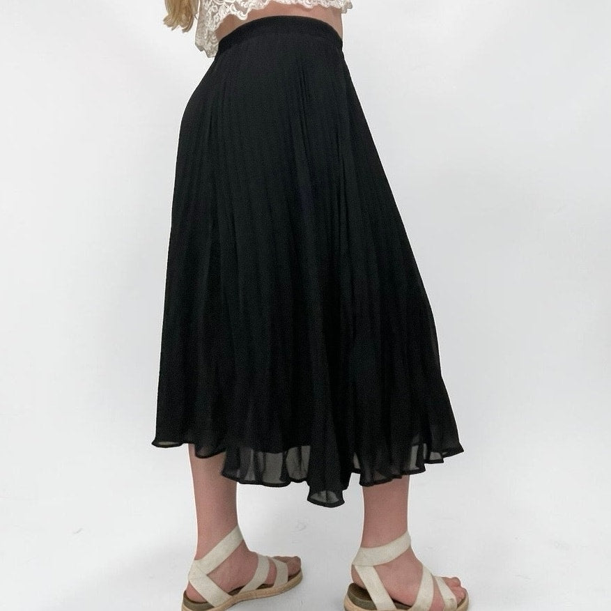 A New Day Black Pleated Maxi Skirt