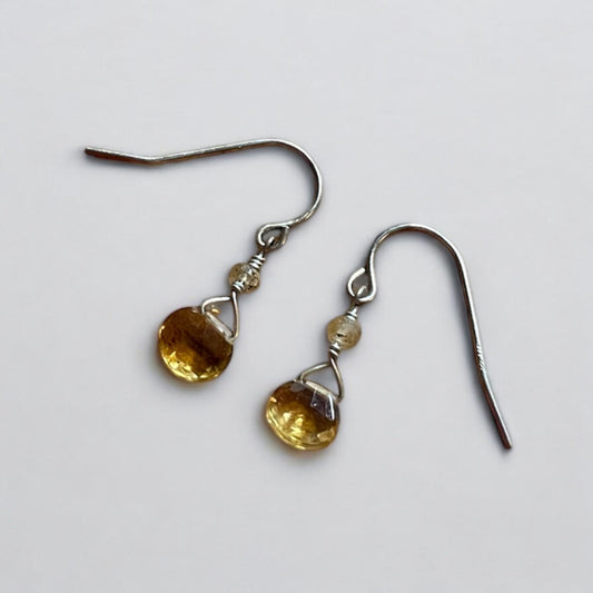 Vintage Translucent Yellow Beaded Earrings