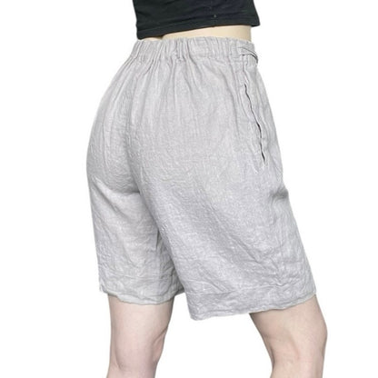 Lo Len Ok Light Lavender Midi Linen Shorts