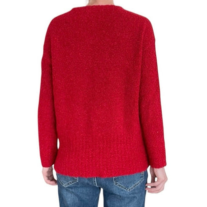 Pure Jill Red Knit Crewneck Sweater