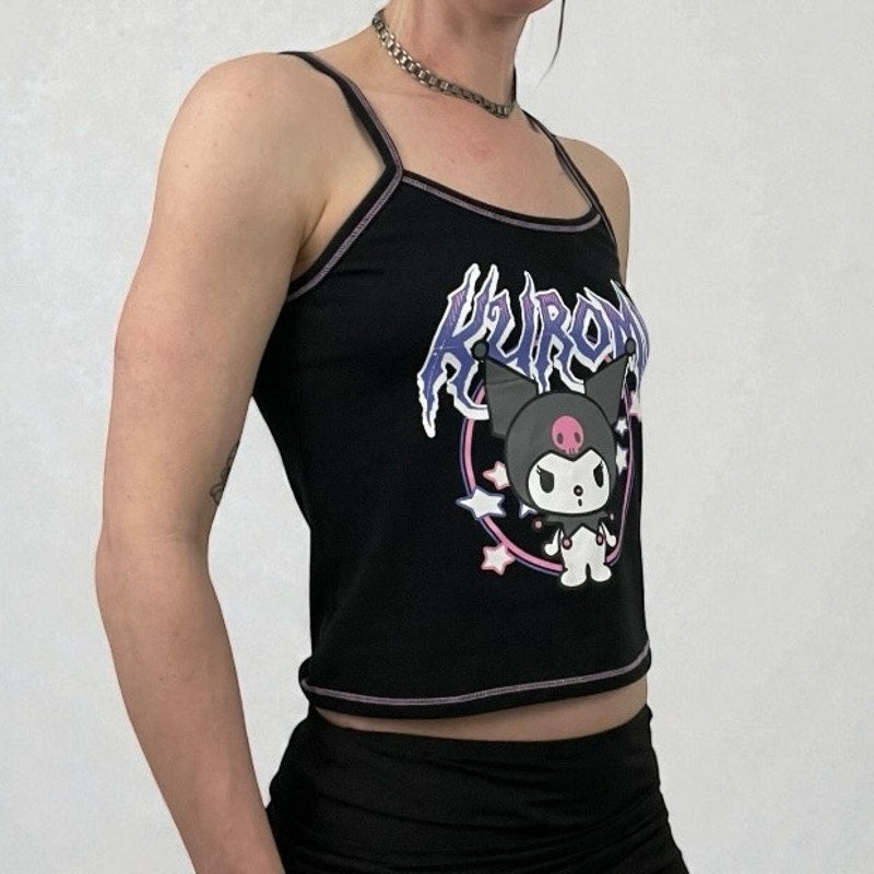 Kuromi by Sanrio Black Graphic Tank Top