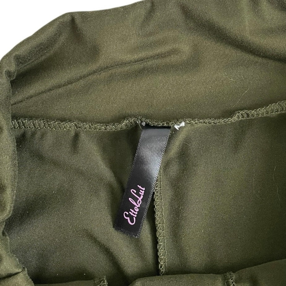 Ette Lut Olive Green Casual Active Lounge Cropped Pants