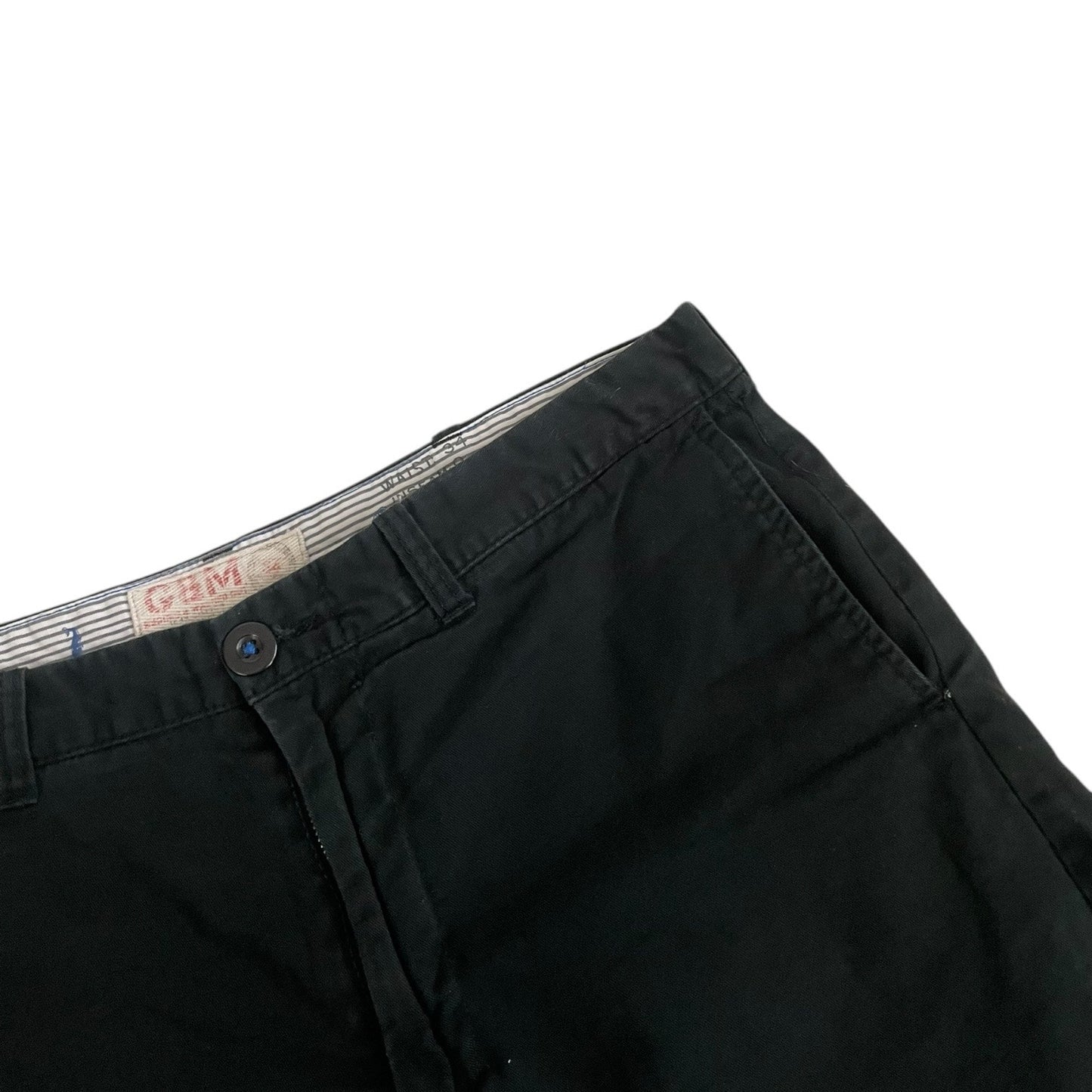 G&M Mens Black Stanley Chino Cotton Twill Shorts