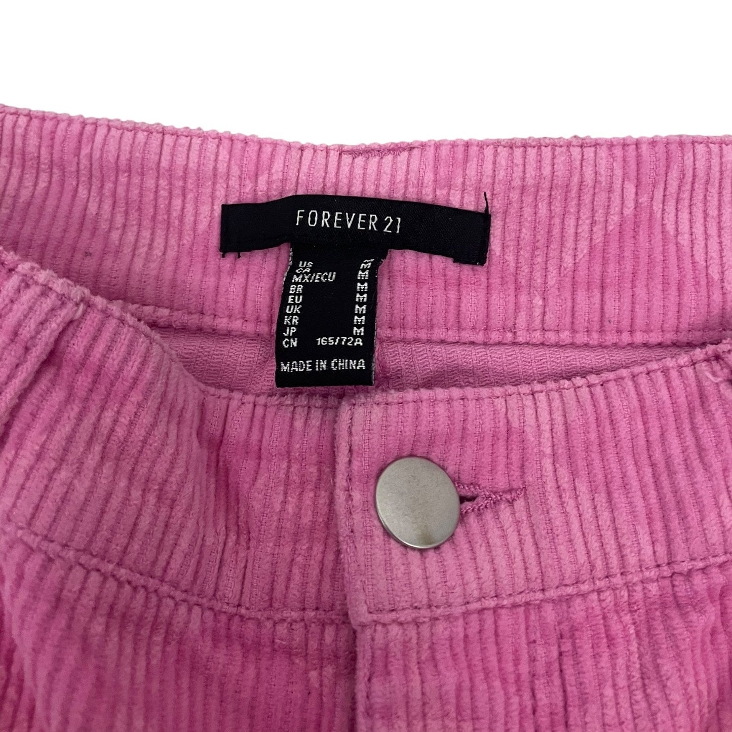 Forever 21 Pink Checkered Corduroy High Rise Wide Leg Pants