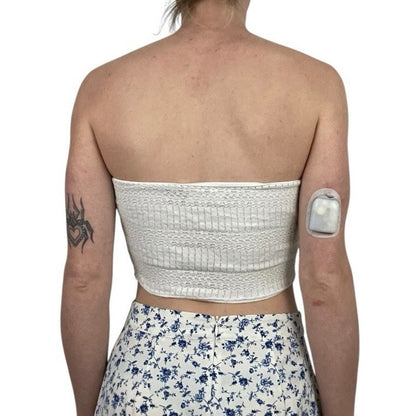 Glassons White Lace Strapless Cropped Bandeau Top