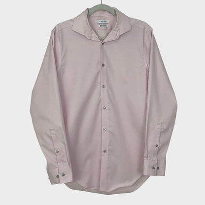 Calvin Klein Mens Pink Slim Fit Button Down Dress Shirt