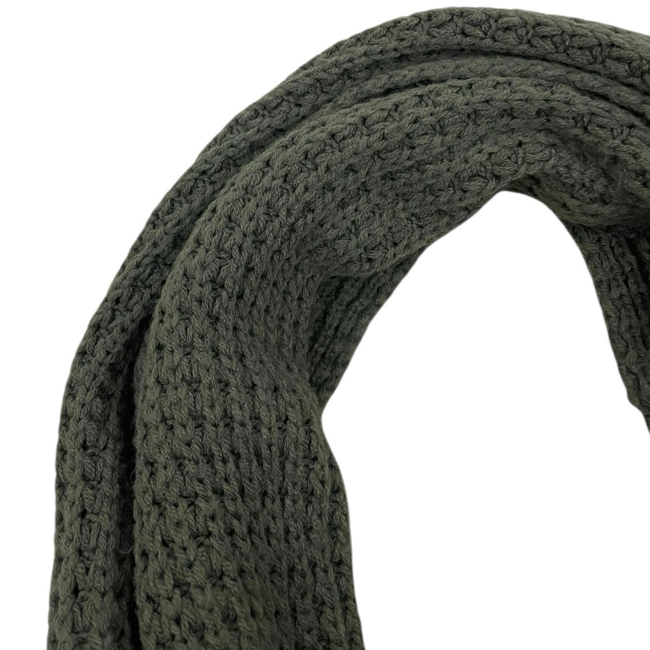 Chunky Green Knit Infinity Scarf