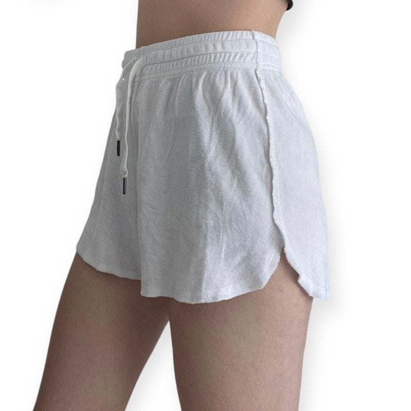 LA Made Soft White Casual Mini Shorts