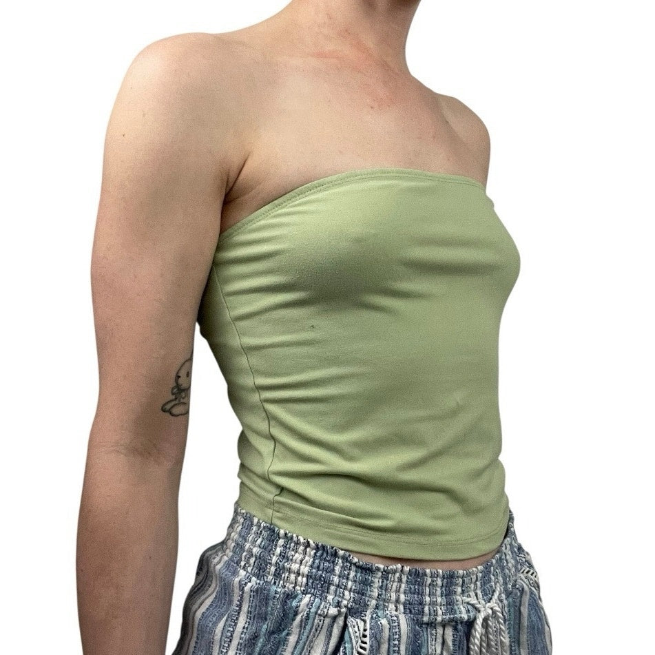 Trendy Queen Green Strapless Tube Top