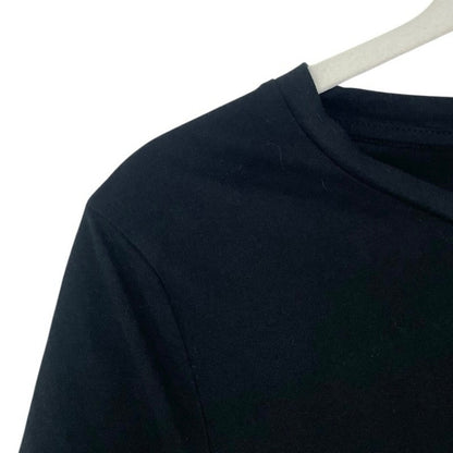 H&M Black Twisted Knot Front Short Sleeve Top
