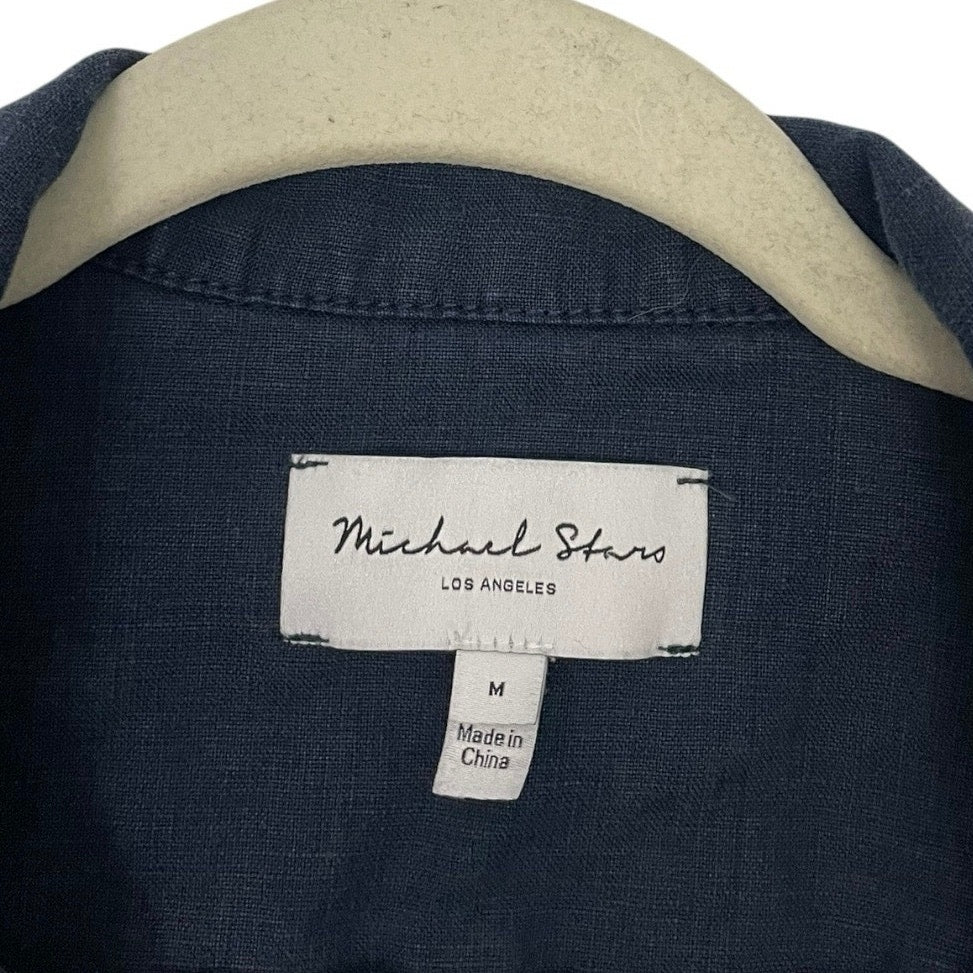 Michael Stars Navy Blue Button Down Lightweight Linen Jacket