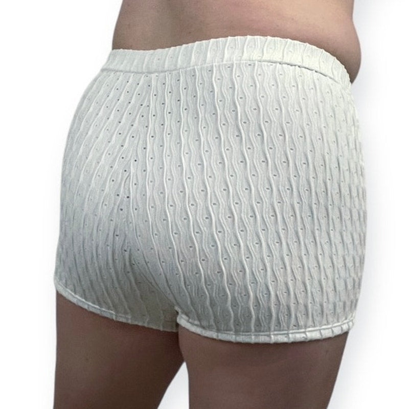 White Stretchy Mini Shorts