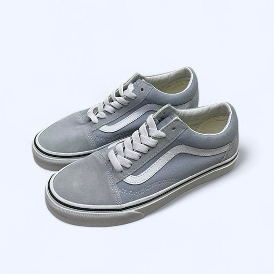 Vans Light Blue Grey Low Top Canvas Sneakers