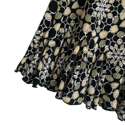 Lily Vintage Black & Green Midi Skirt