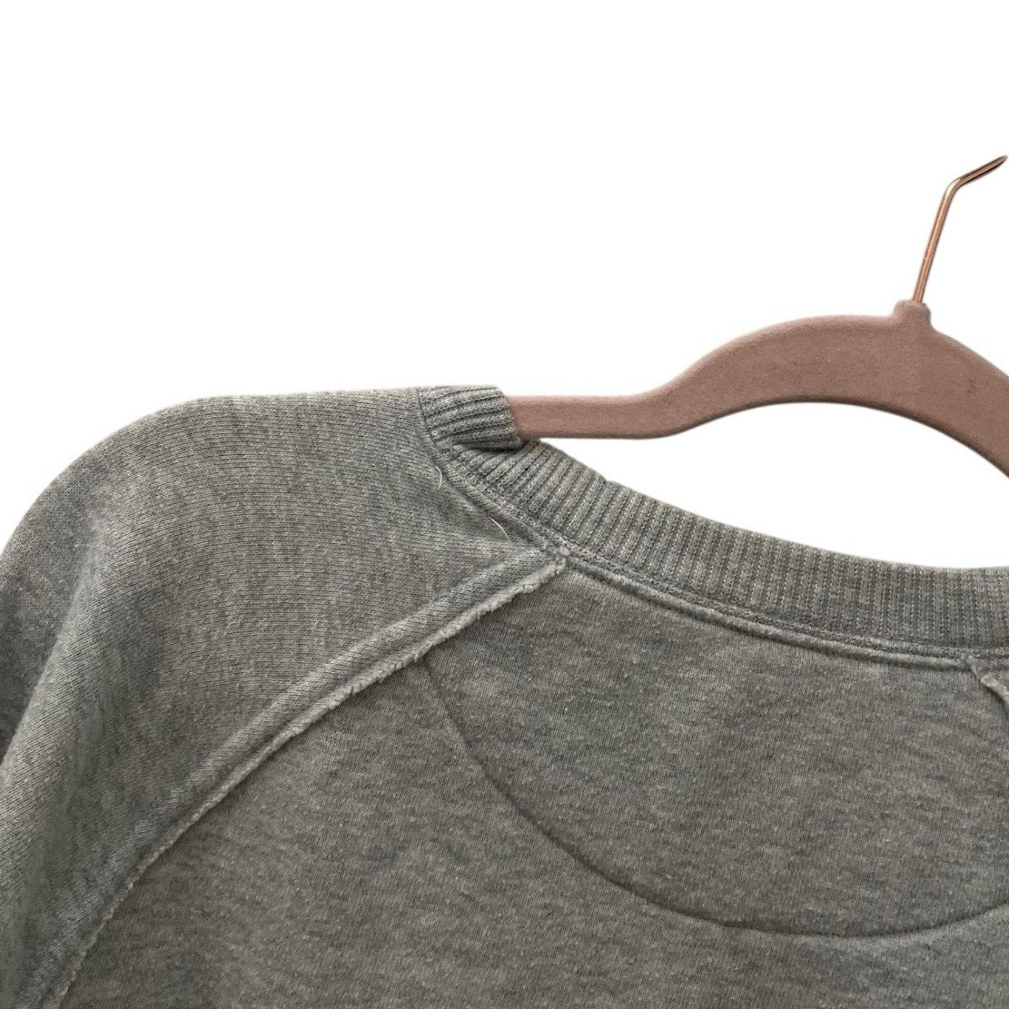 Aerie Grey 06 Graphic Striped Sleeves Crewneck Sweatshirt