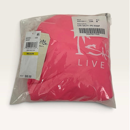 NWT Salt Life Coral Pink Live Salty Scoop Neck One Piece Swimsuit
