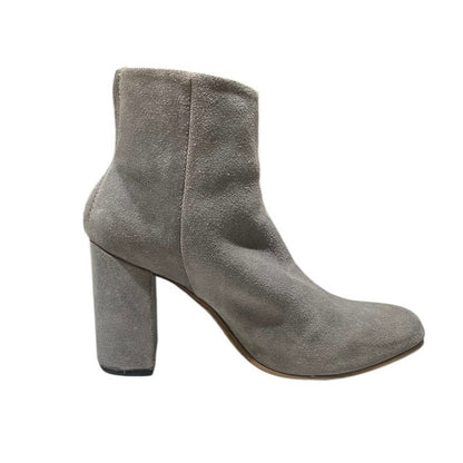Freebird Grey Harlo Suede Heeled Ankle Boots