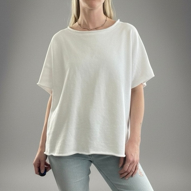 Frank & Eileen Tee Lab White One Size Crewneck Blouse