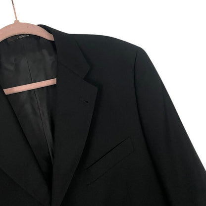 Joseph Abboud Vintage Mens Black Three Button Down Wool Blazer Suit Coat