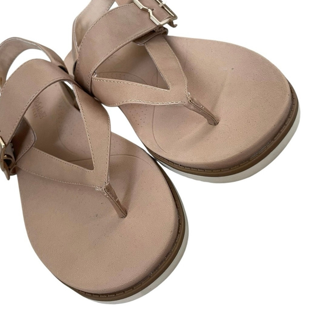 Dr. Scholl's Beige So Chill Slingback Strappy Thong Sandals