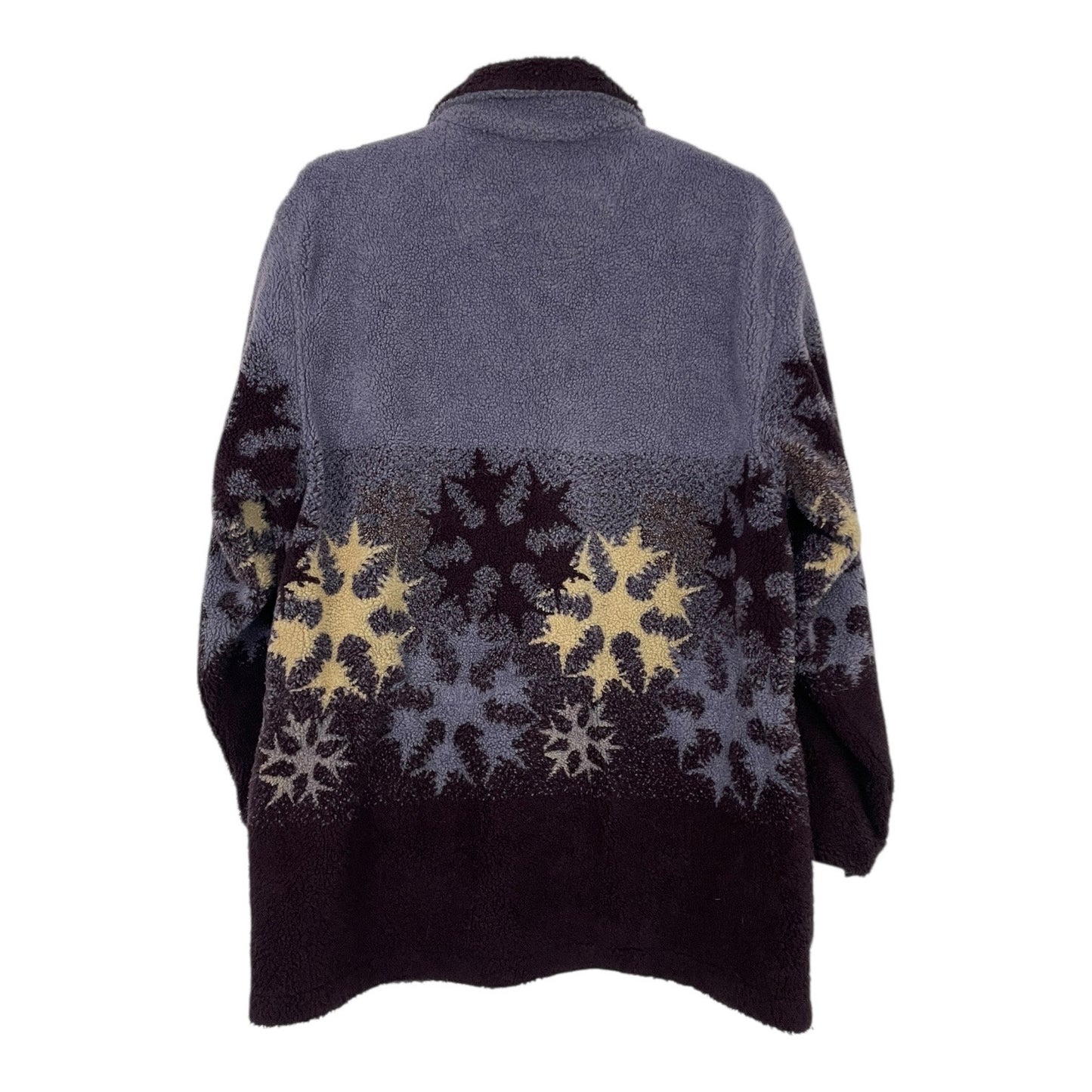Cabela's Vintage Purple Ombre Snowflake Zip Up Sherpa Fleece Jacket
