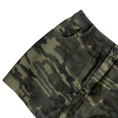 Wild Honey Green Camouflage Denim Mini Skirt
