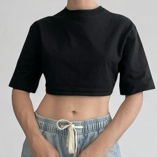 Gymshark Black Cropped Short Sleeve Top
