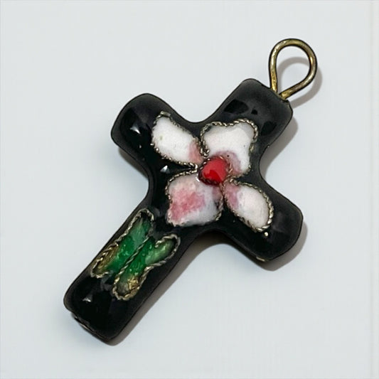 Vintage Flower Cross Jewelry Pendant