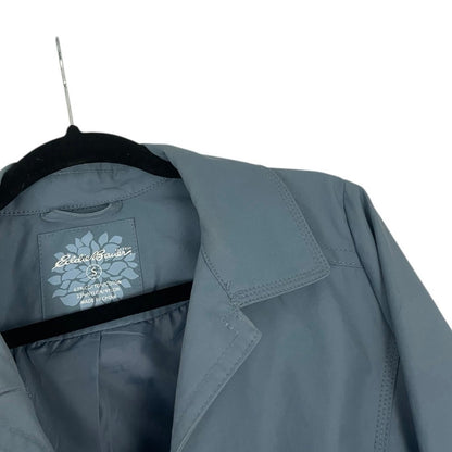 Eddie Bauer Blue Button Down Rain Jacket