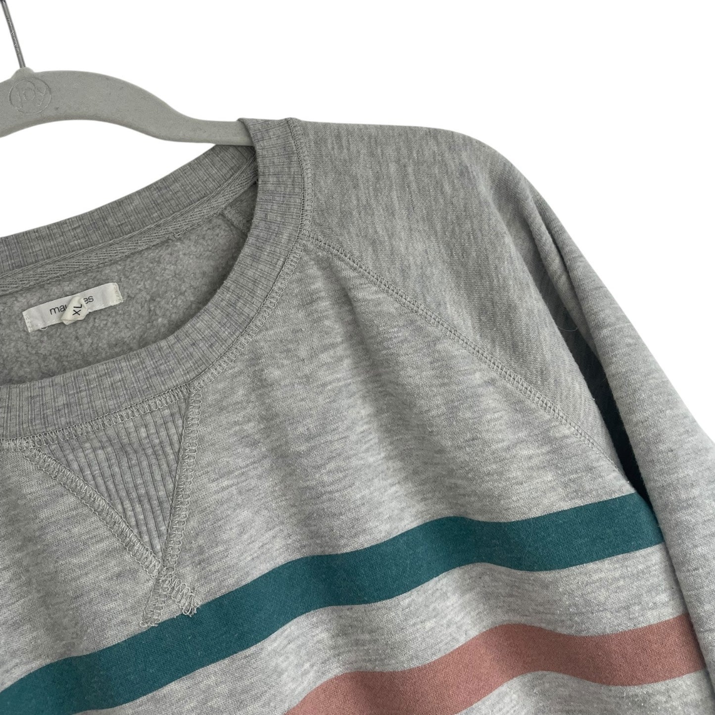 Maurices Grey Striped Crewneck Sweatshirt