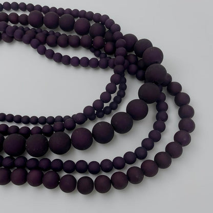 Charming Charlie Chunky Purple Bead Layered Statement Necklace