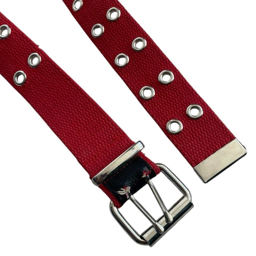 Thick Red Grommet Belt