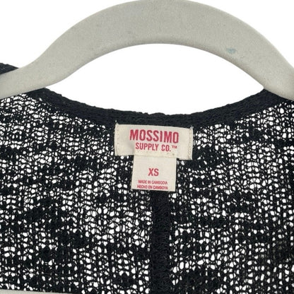 Mossimo Supply Co. Black Knit Quarter Sleeve Cardigan Sweater