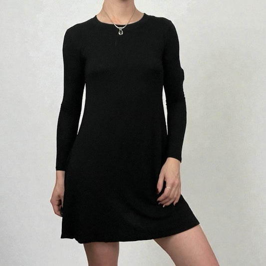 Black Long Sleeve Mini Dress