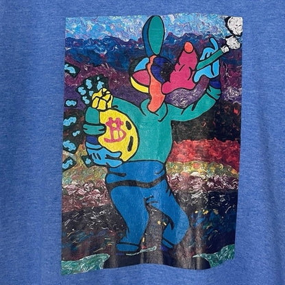 Happy Jack Gildan Softstyle Blue Pop Art Short Sleeve Colorful Graphic Tee