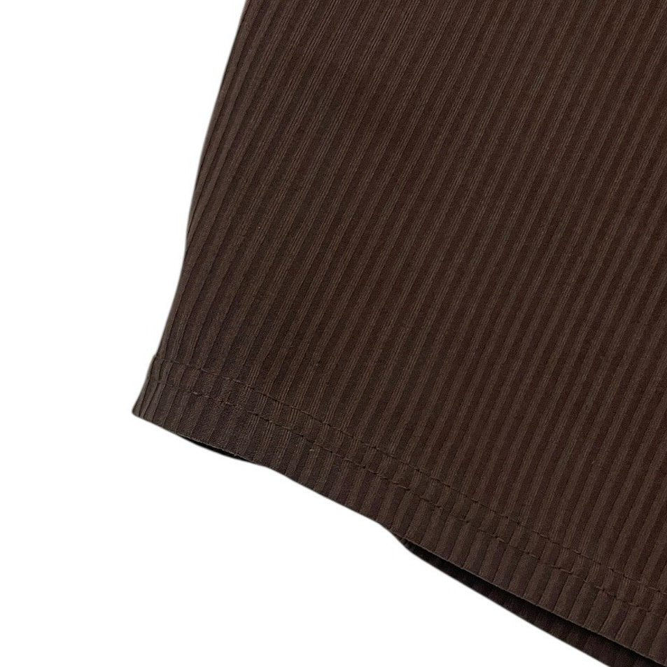 Brown Ribbed Cropped Tank Top