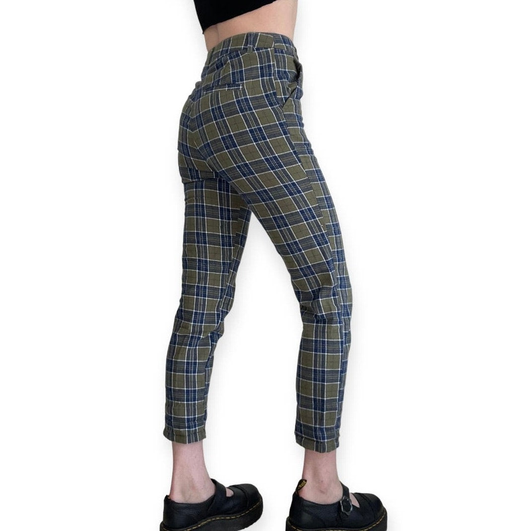 ASOS Green and Blue Plaid Trousers