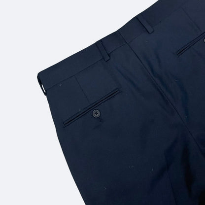 Pronto Uomo Mens Navy Blue Flat Front Dress Pants