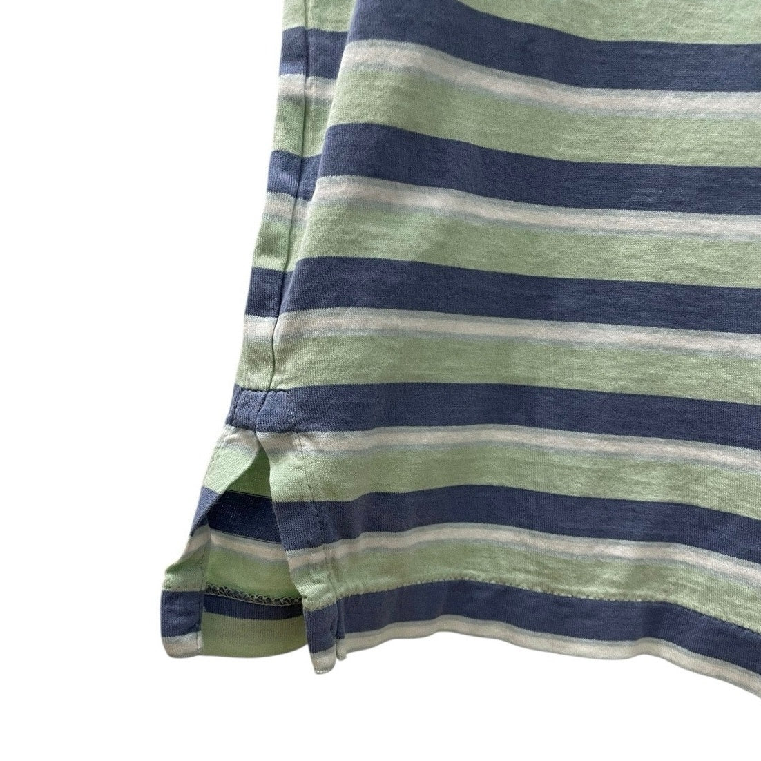 Polo by Ralph Lauren Custom Fit Mens Green & Blue Striped Short Sleeve Polo