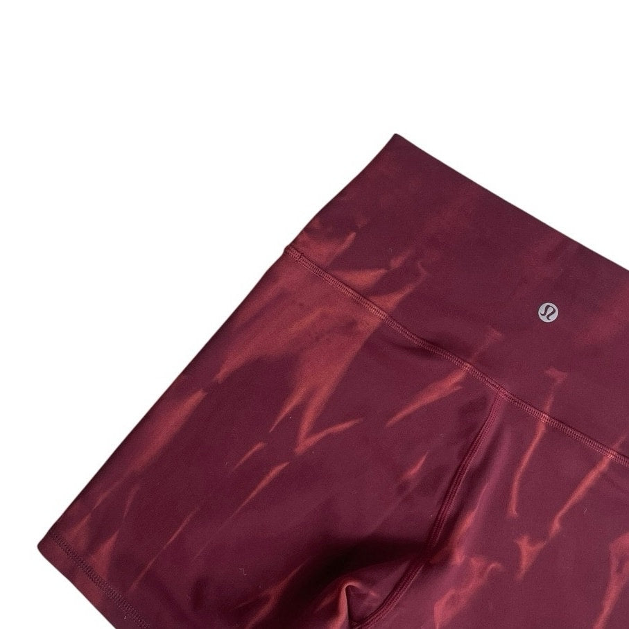 Lululemon Athletica Burgundy Tie Dye Bike Shorts