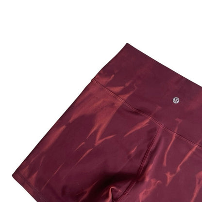 Lululemon Athletica Burgundy Tie Dye Bike Shorts