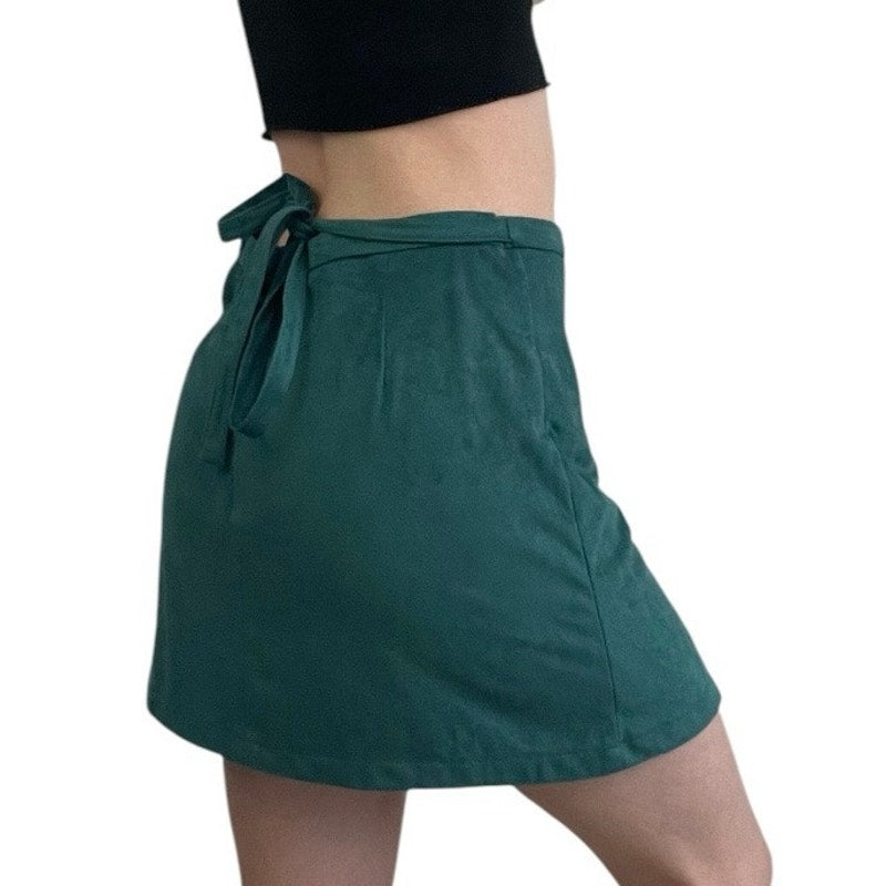 Living Doll Green Velvet Soft Mini Skirt