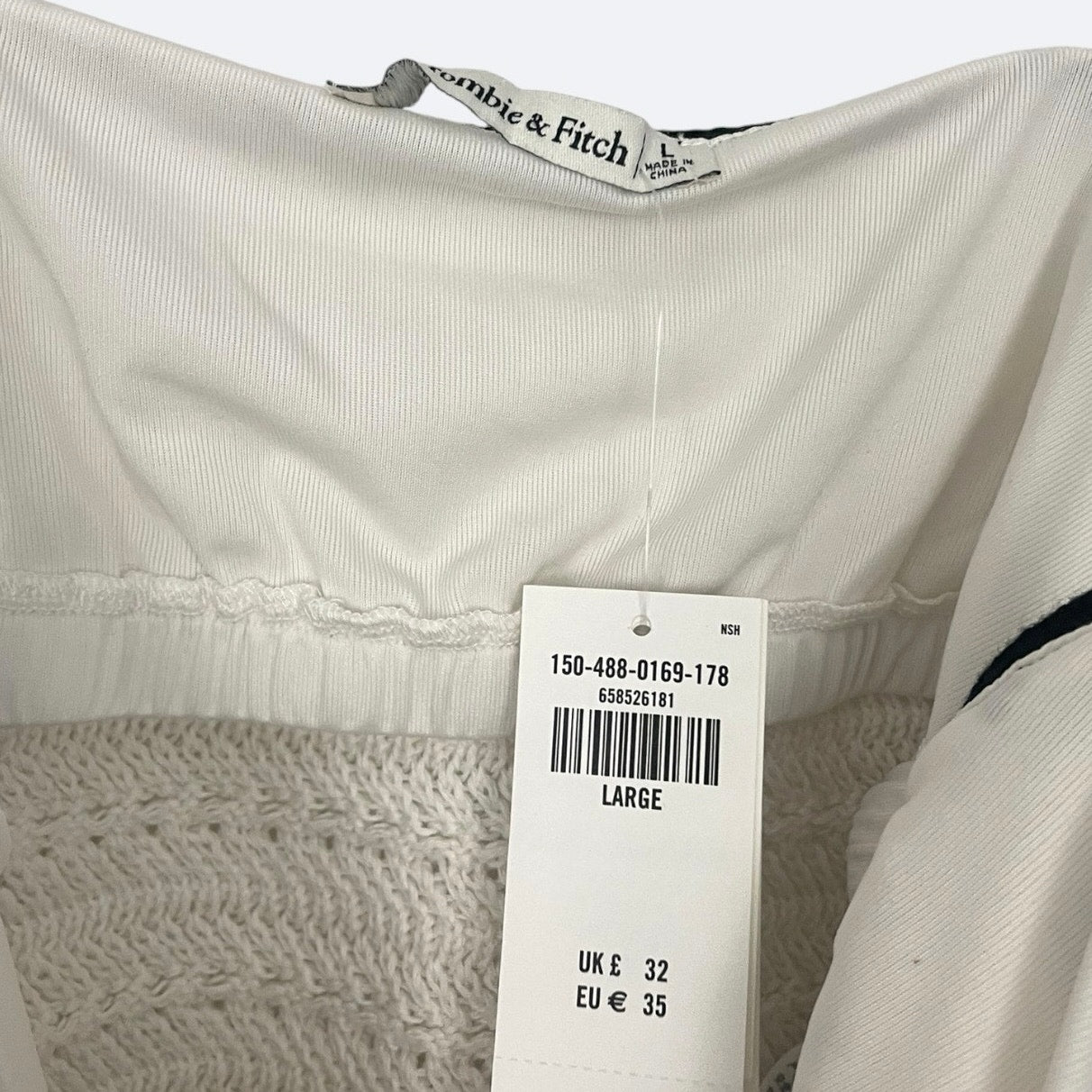 NWT Abercrombie & Fitch White & Black Contrast Knit Tank Top