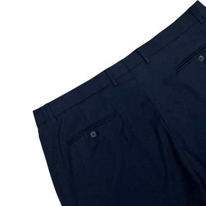 Kilburne & Finch Mens Navy Blue Pleated Straight Leg Dress Pants