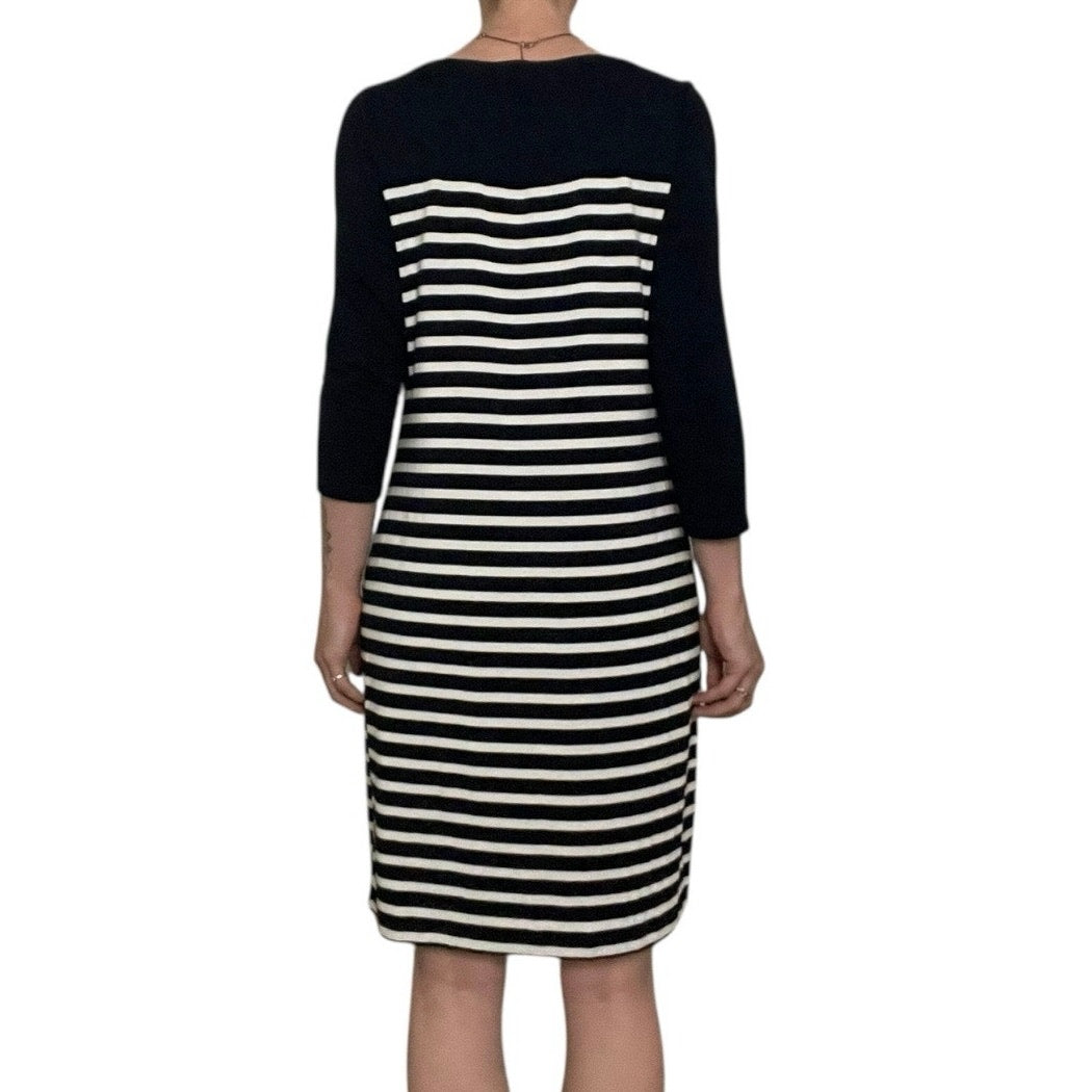 41 Hawthorn Navy Blue & White Striped Cropped Sleeve Dress