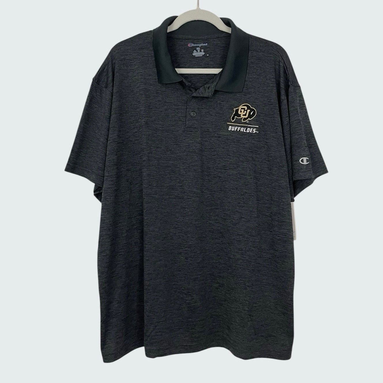 NWT Champion Mens Grey Colorado Buffaloes Polo Shirt