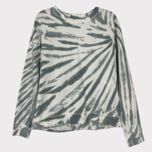 Lucky Brand Grey and White Tie Dye Crewneck Sweatshirt